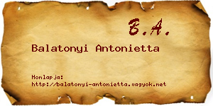 Balatonyi Antonietta névjegykártya